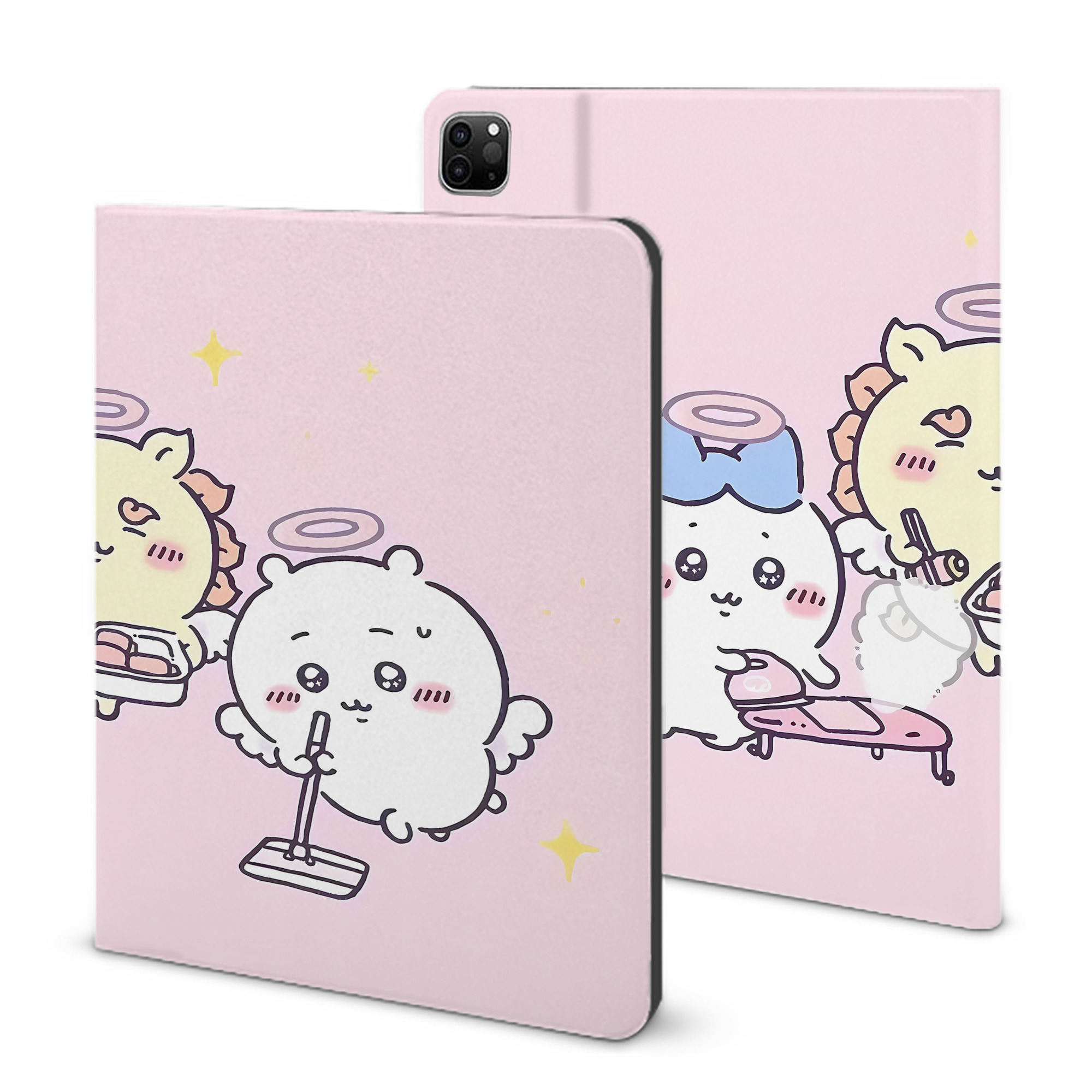 （画像用） ちいかわ Chii-kawa IPad ケース ブック型 PUレザー TPU 耐衝撃 軽量 薄型 ペン収納なし 全面保護 IPad 各モデル対応